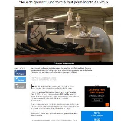 Capture article france 3 au vide grenier foire evreux