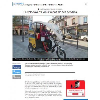 Capture article france 3 velo taxi